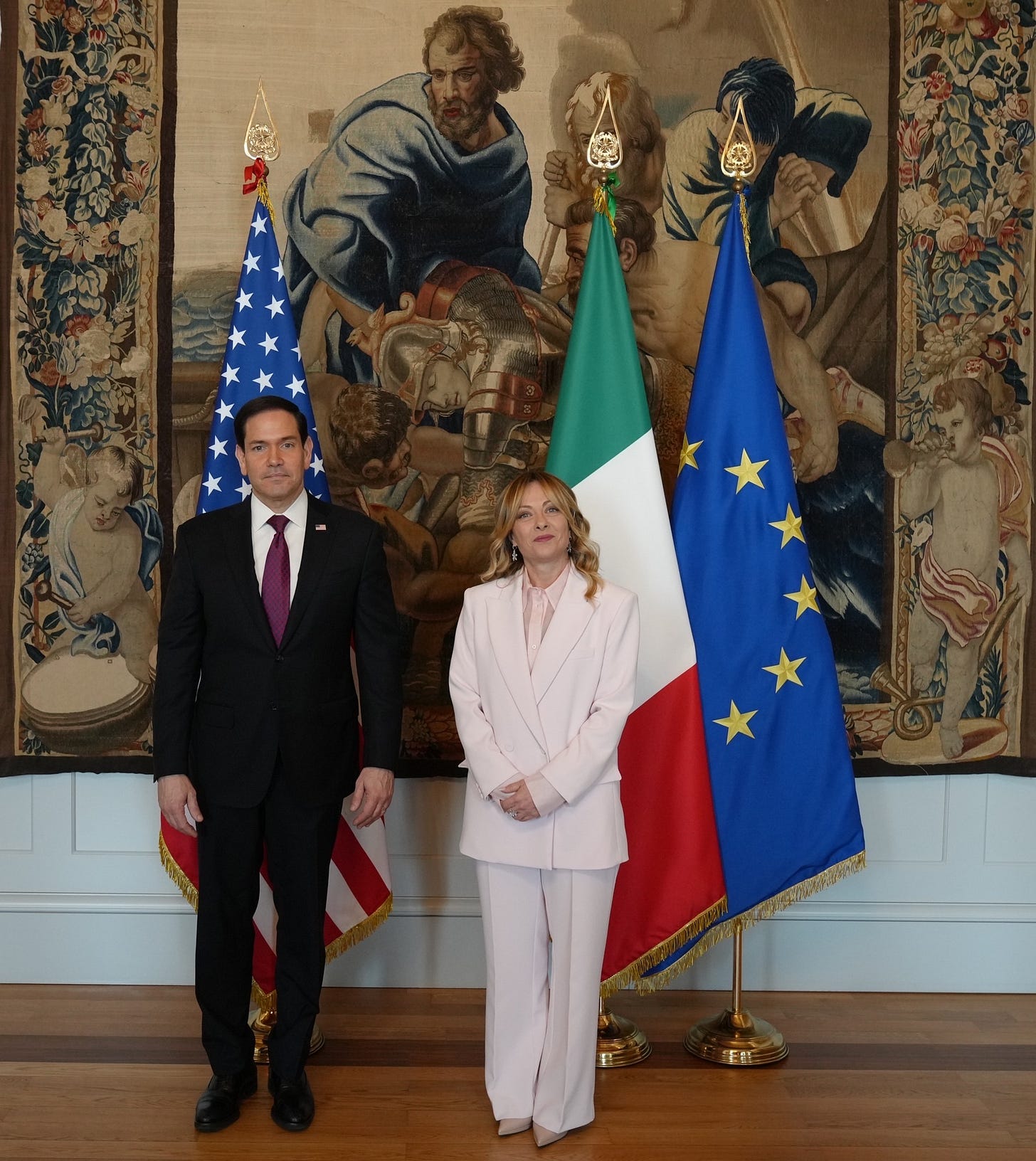 Secretary Marco Rubio meets Italian Prime Minister Giorgia Meloni in Rome, May 8, 2026. (Official State Department photo by Freddie Everett)