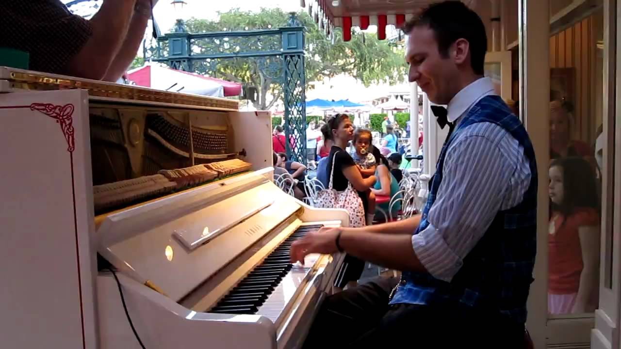 Jonny May as a Disneyland Ragtime Pianist