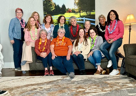 pictures of author with her friends in groups