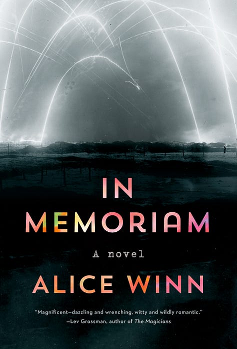 In order, the UK cover, US hardback, and UK paperback covers of In Memoriam. They’re all completely different.