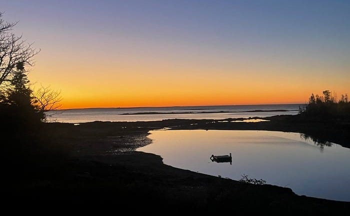 OCWW President Anna da Silva's image of Sunset off McGee island, Maine