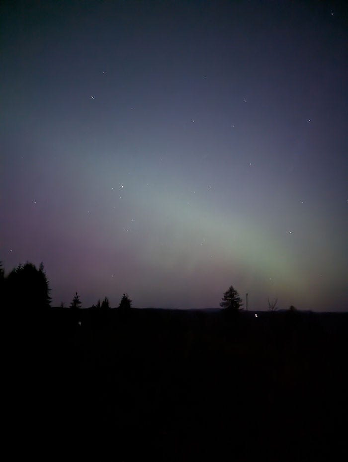 northern lights among the stars