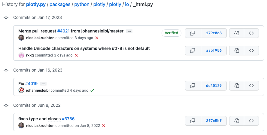 List of changes made to the file _html.py. The most recent changes were in January 2023 and before that, June 2022. List of changes made to the file _html.py. The most recent changes were in January 2023 and before that, June 2022.