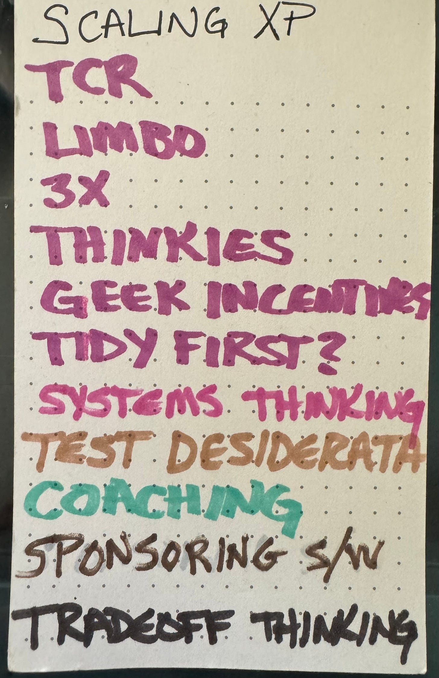Index card listing ideas I am working on
