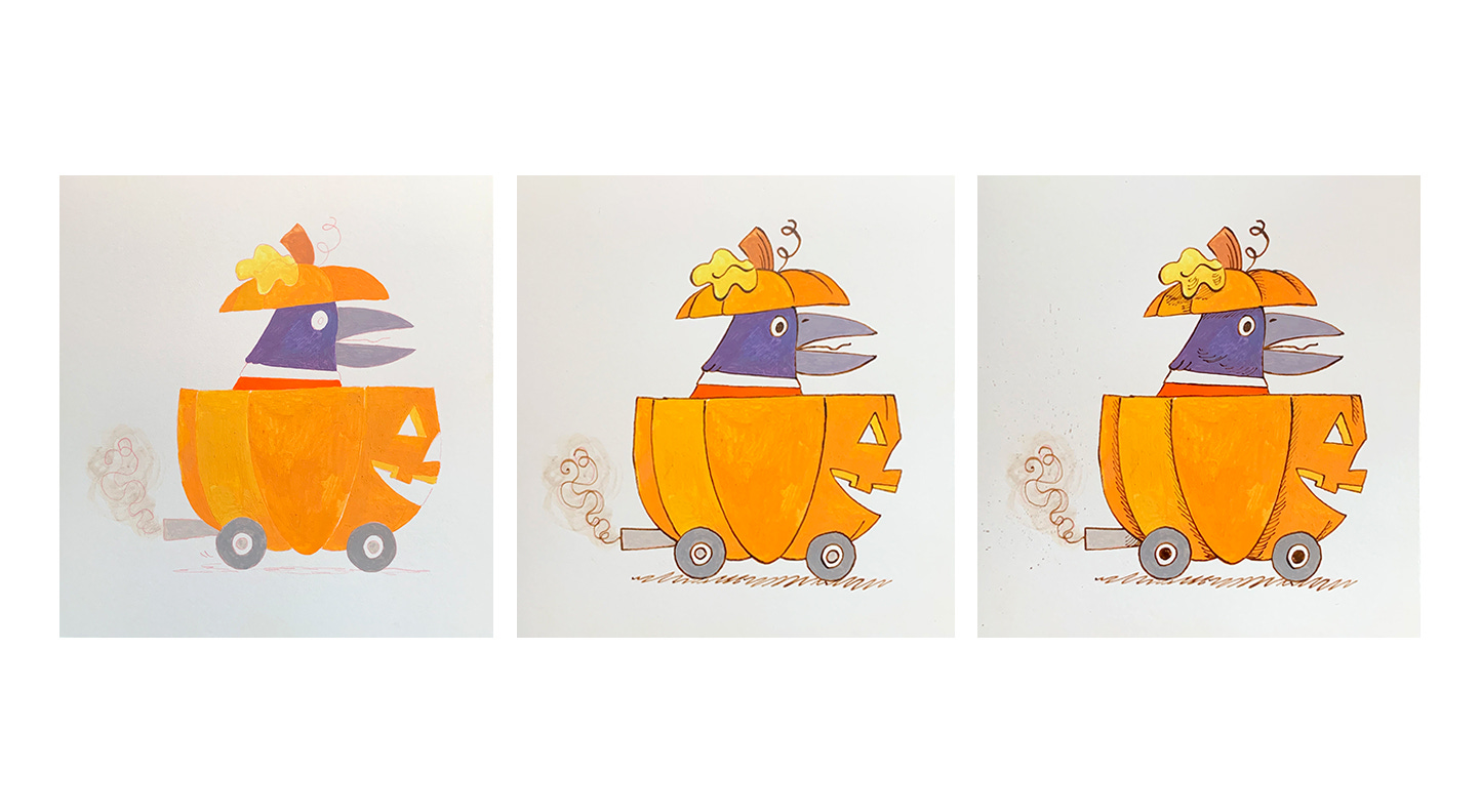 kayla stark ode to a scarry halloween go crow painting process