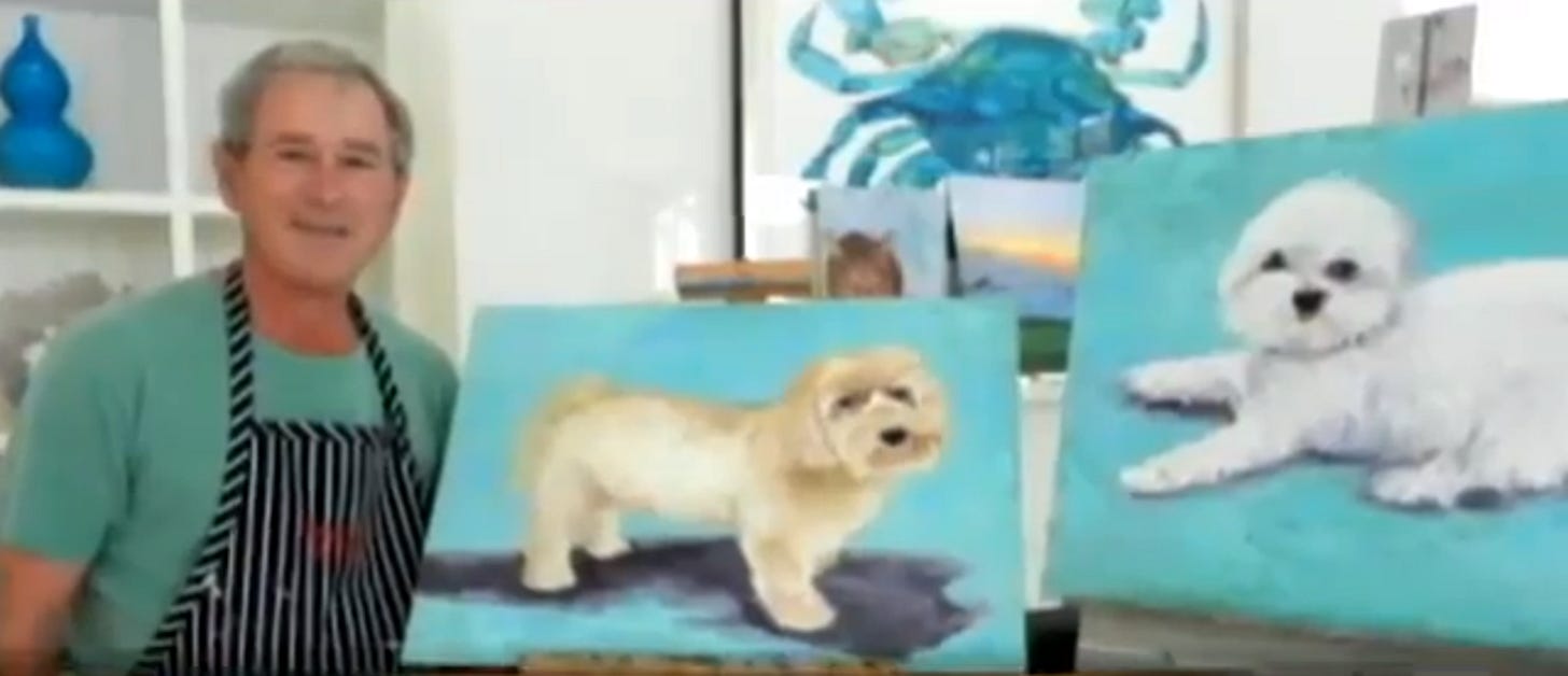 Old dog learns new tricks: George W Bush turns his hand to painting pets |  The Independent | The Independent