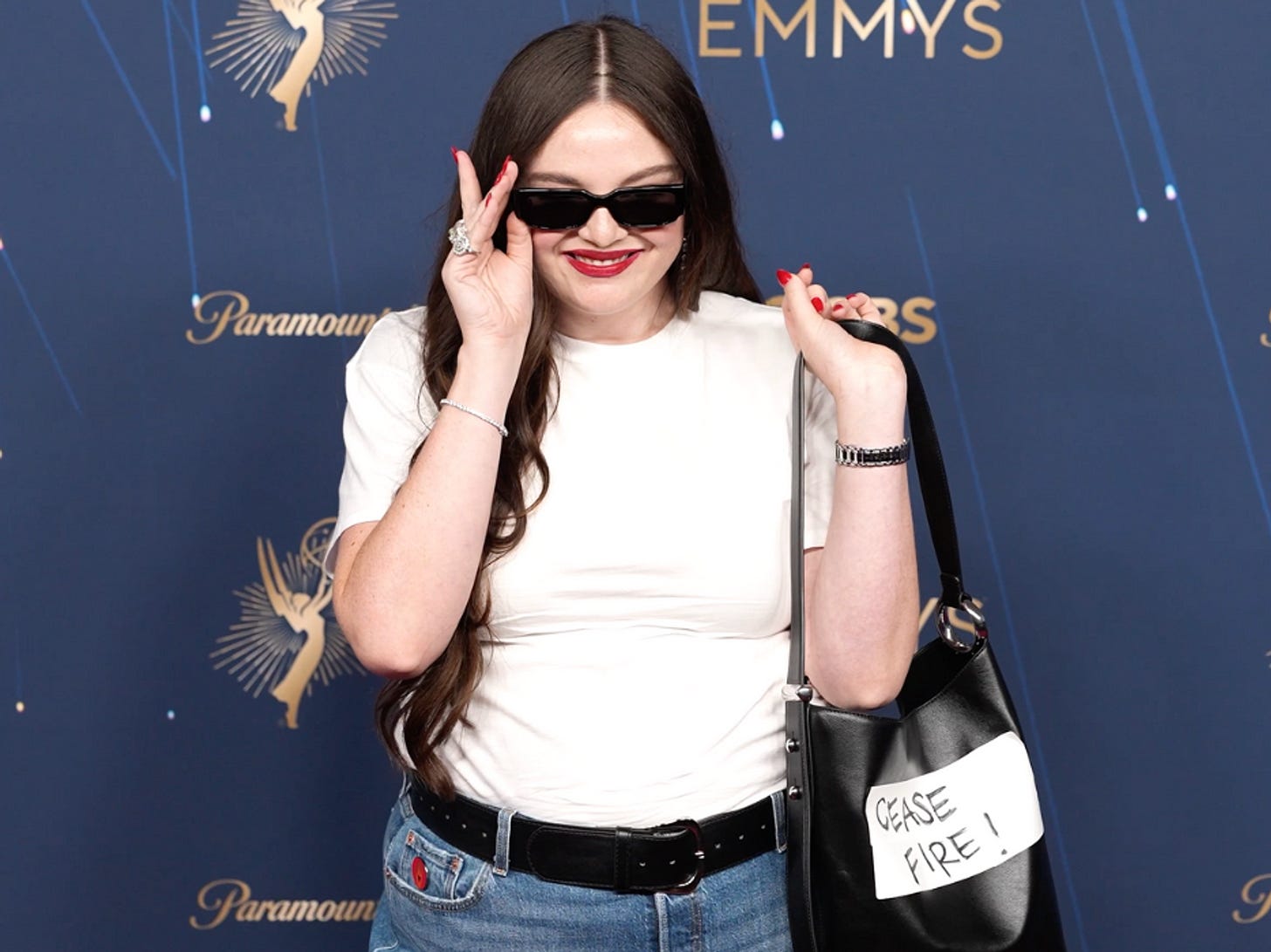 Meg Stalter urges Gaza Ceasefire at Emmys 2025