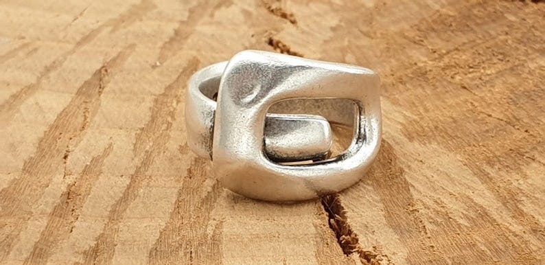 Statement Ring Chunky Silver Ring Adjustable Ring Gift For Birthday Gift Idea Bold Jewelry Silver Gift For Friend Gift For Mom Trendy image 2