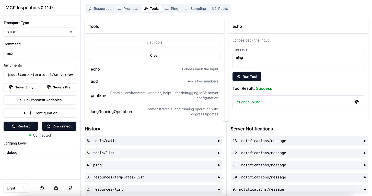 MCP Inspector Screenshot MCP Inspector Screenshot
