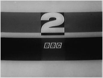 Black and white BBC 2 launch ident