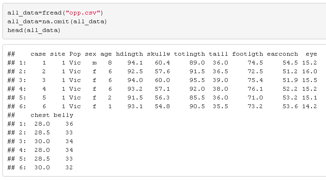 We are loading up the data, and then getting it ready by a quick inspection for our linear model.