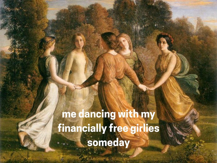 classical art meme women dancing