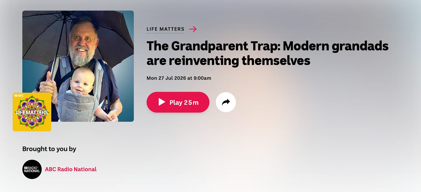 Grandparents are reinventing themselves. Julian Mather speaks on Radio National Life Matters