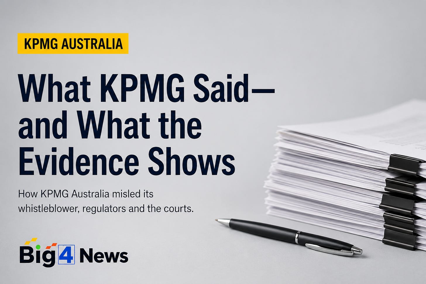 How KPMG Australia misled its whistleblower, independent directors, clients and Parliament How KPMG Australia misled its whistleblower, independent directors, clients and Parliament