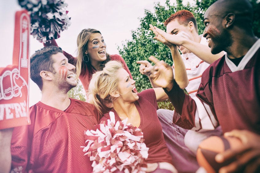 College students tailgating.