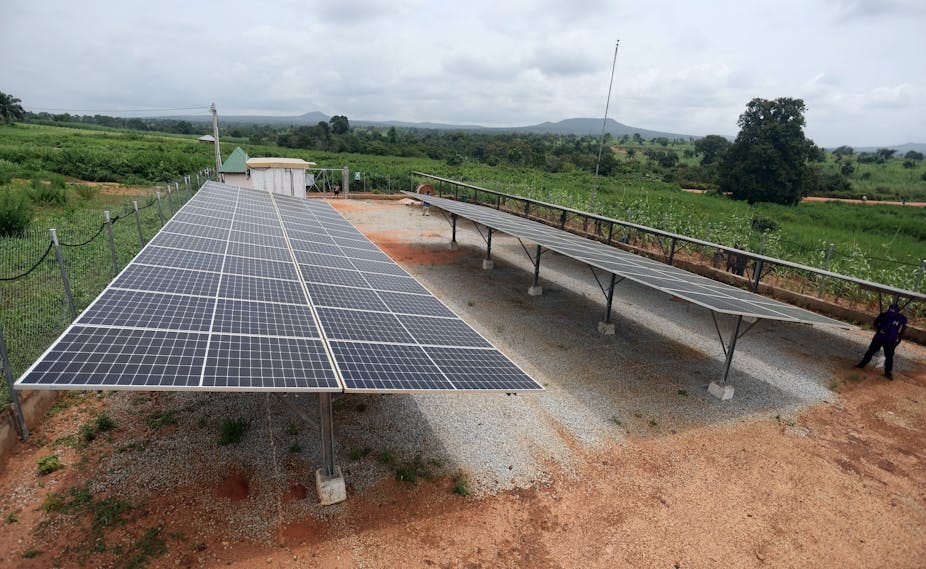 Solar panels in a landscape Solar panels in a landscape