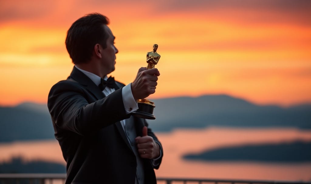 Questo è come l’AI immagina il vincitore di un Oscar che viene sul Lago di Bolsena