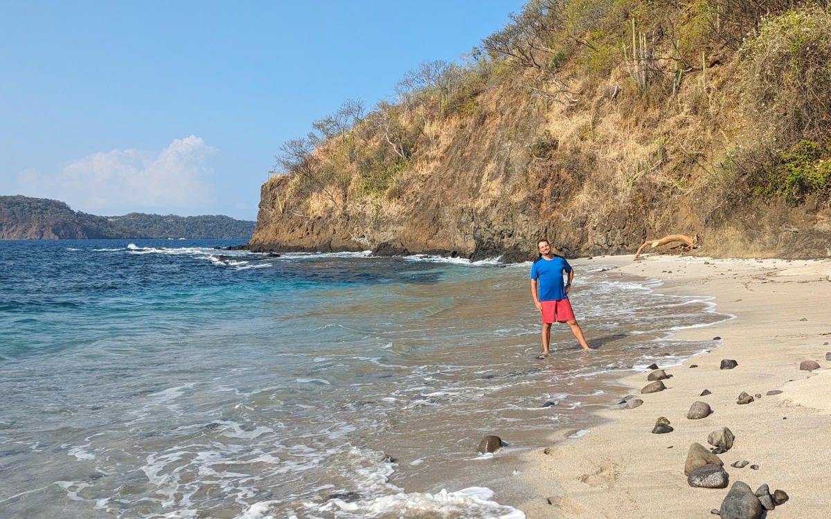 The author on a Costa Rican beach in Guanacaste The author on a Costa Rican beach in Guanacaste