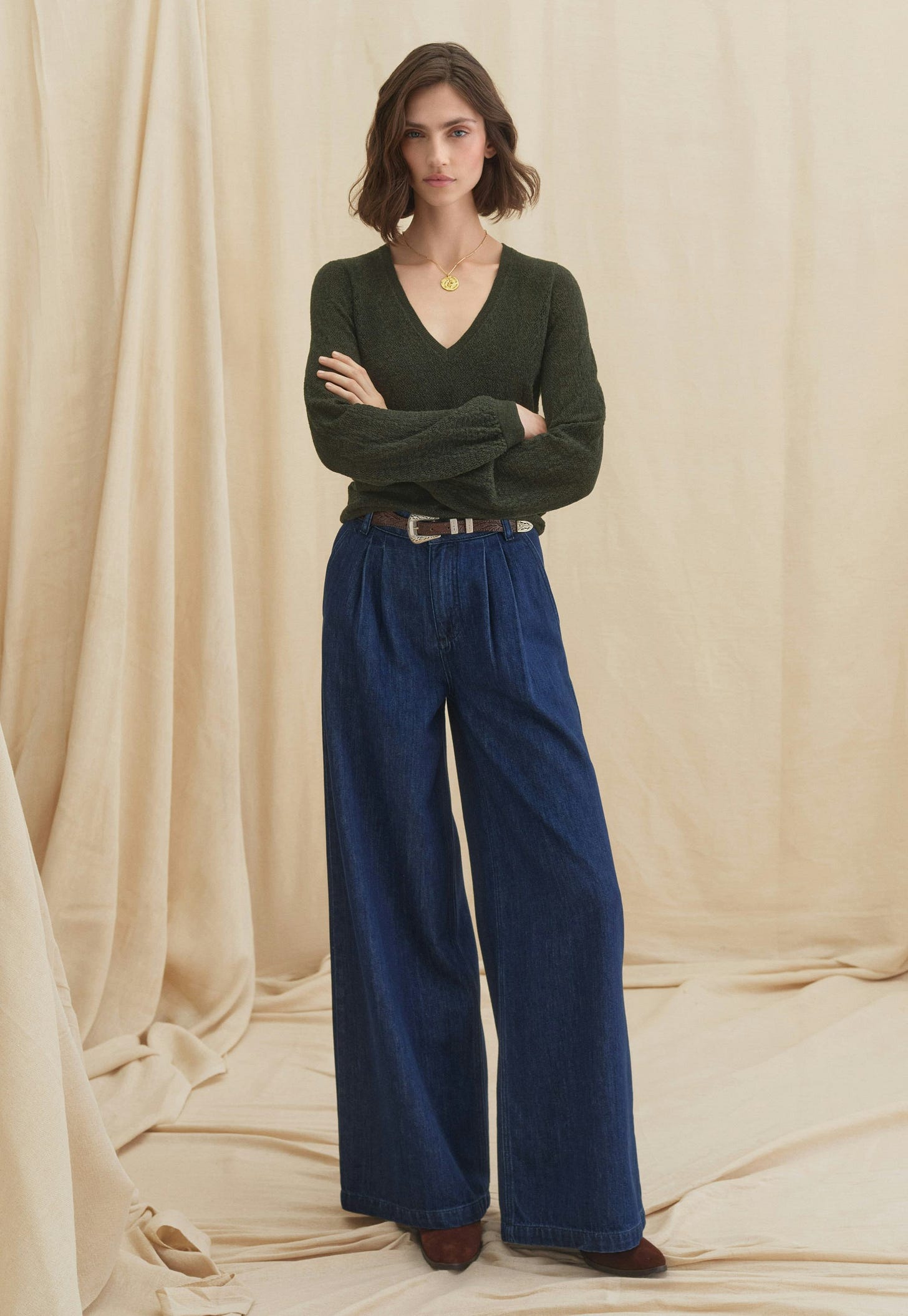 Product Image of Wide-leg soft jeans Product Image of Wide-leg soft jeans