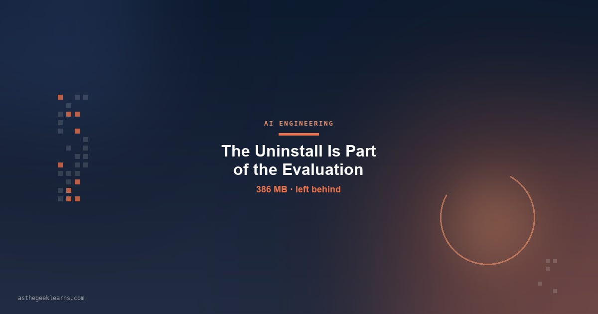 The Uninstall Is Part of the Evaluation