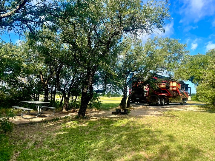 Photos of our RV's massive site.