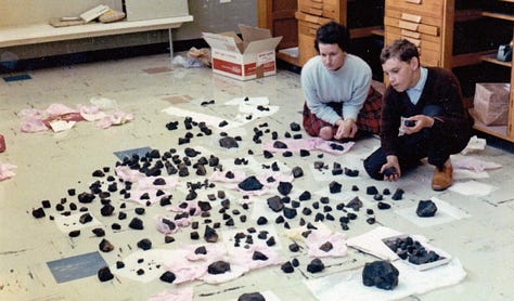 Various chondrite samples from meteorites that hit Earth