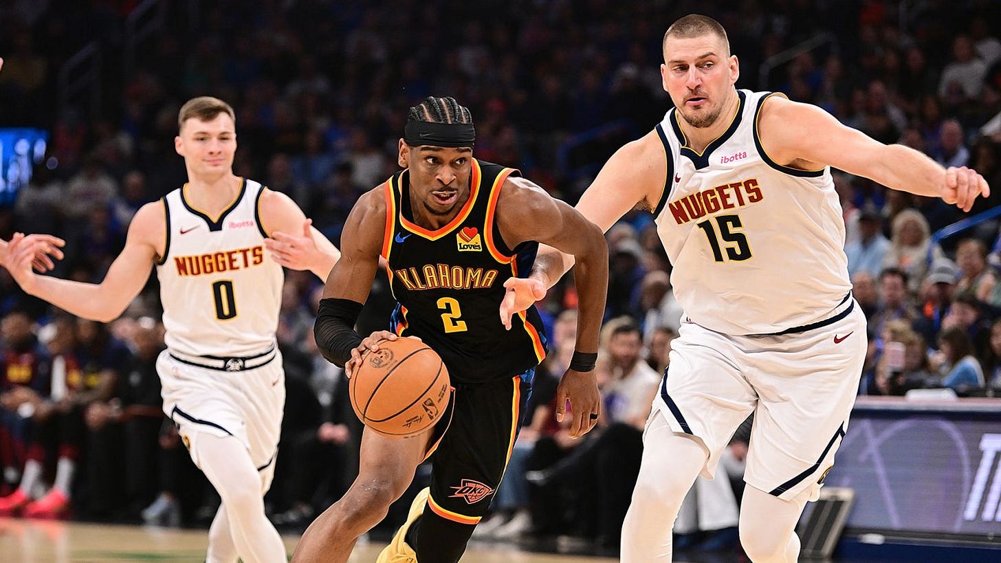 Shai Gilgeous-Alexander gets better of fellow MVP candidate Nikola Jokić as  Oklahoma City Thunder dominate Denver Nuggets | CNN