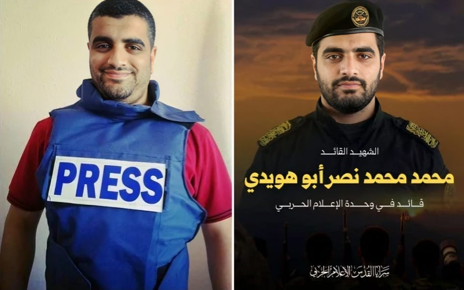 Mohamed Naser Abu Huwaidi worked as a “photojournalist” and often wore the press vest even though he was a commander in the U.S.-designated terror group, Palestinian Islamic Jihad (PIJ). Source: The Times of Israel