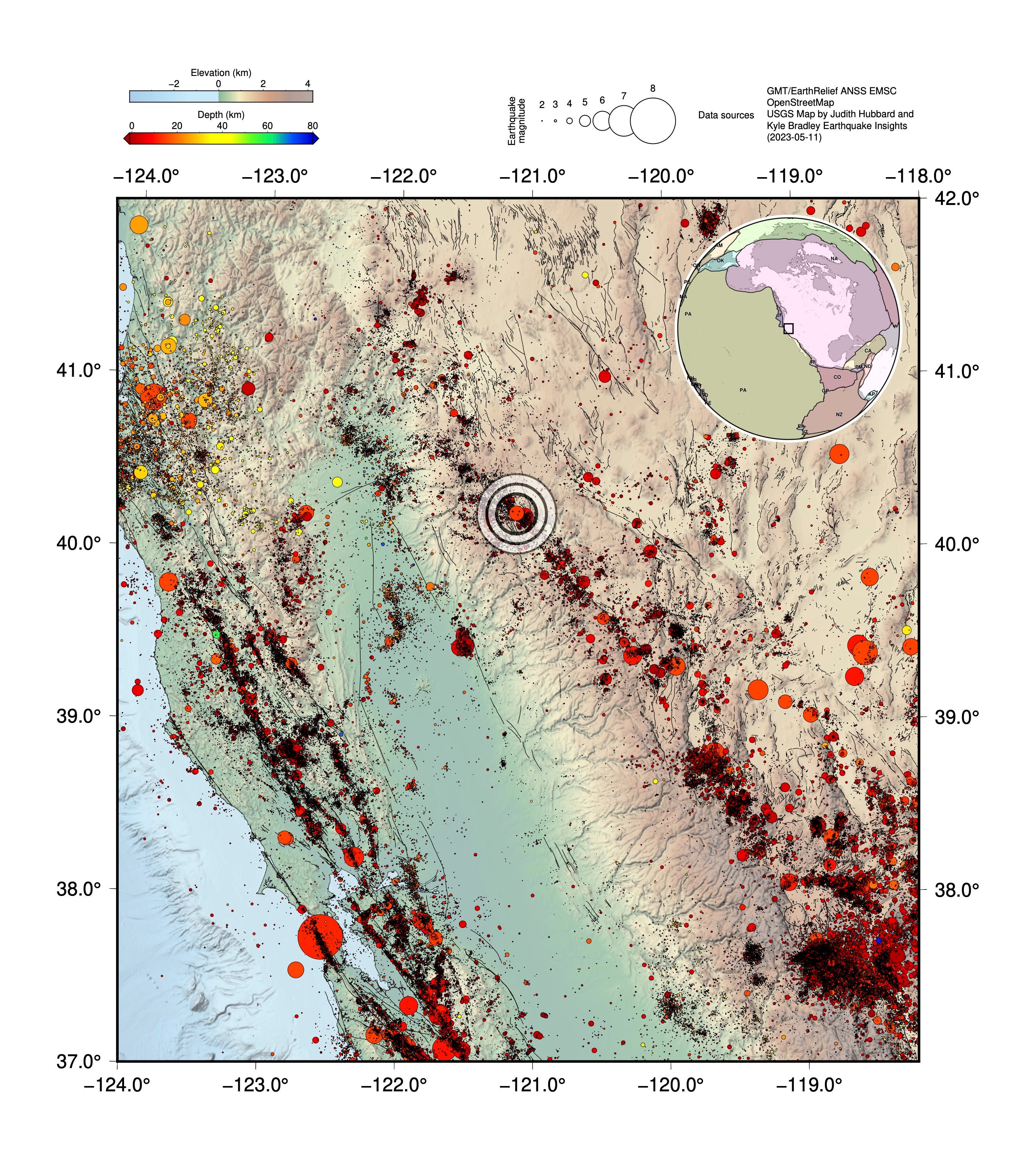 M5.5 earthquake in California occurred at northwestern edge of