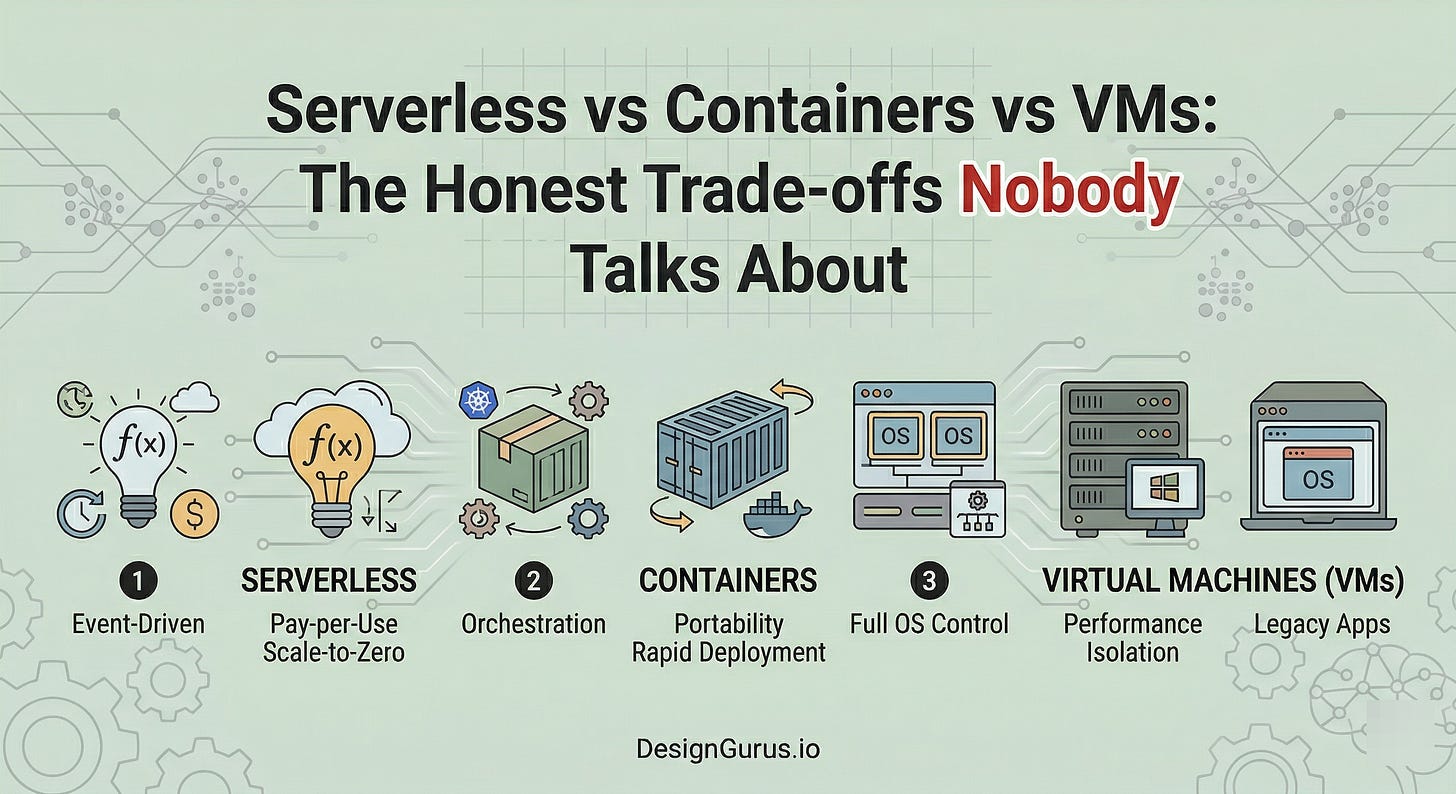 Virtualisation Computing Container Serverless Serverless vs Containers vs VMs: The Honest Trade-offs Nobody Talks About