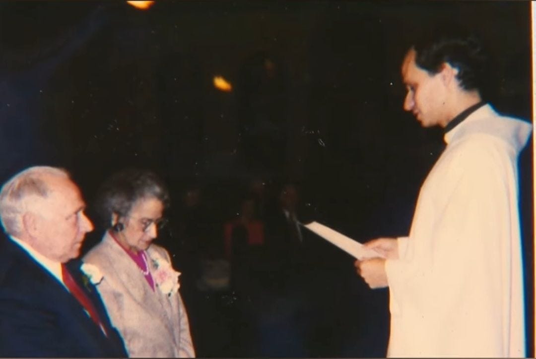 Louis and Mildred Prevost at the ordination of their son, June 19, 1982 Louis and Mildred Prevost at the ordination of their son, June 19, 1982