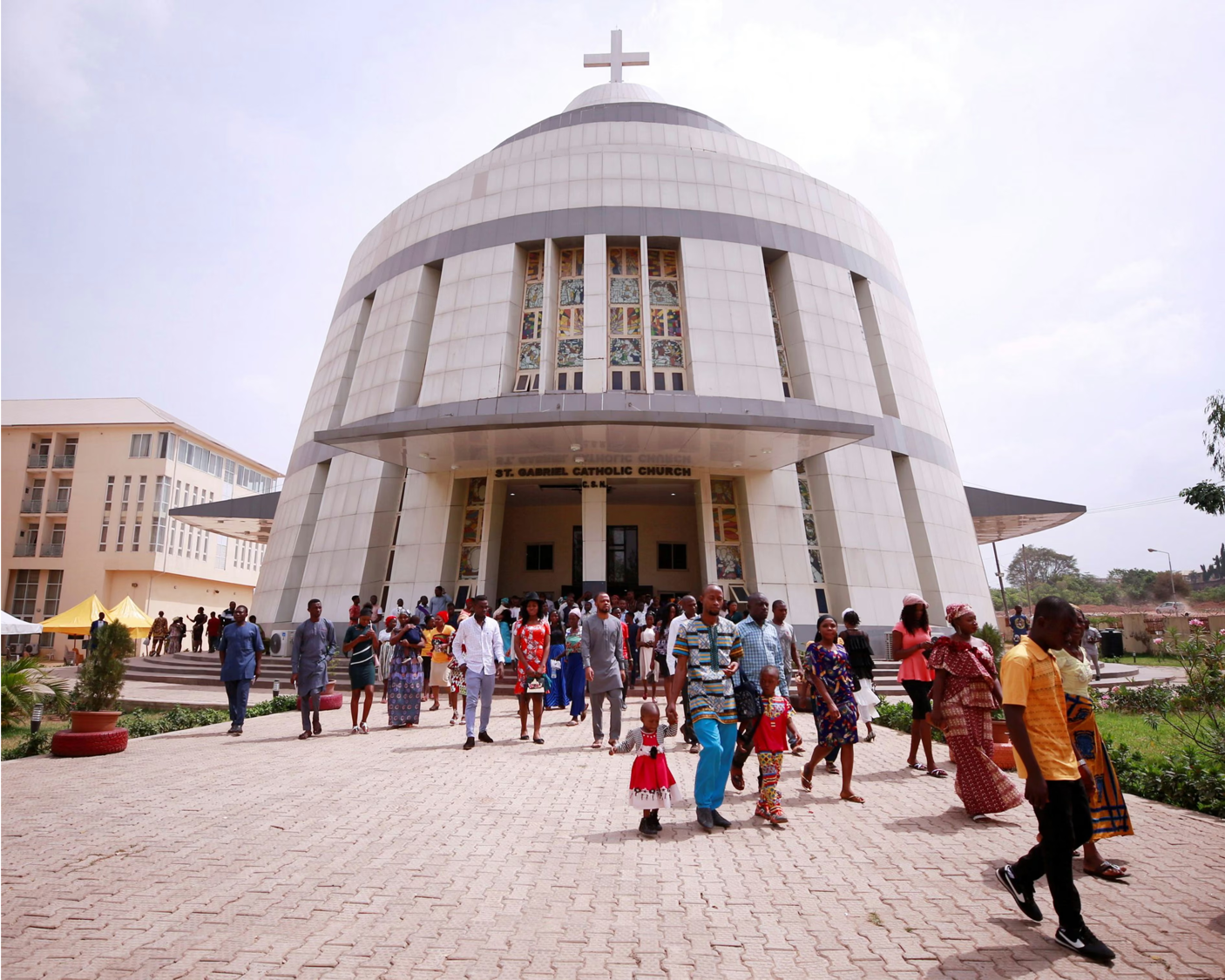 A church in Abuja. Nigeria is officially secular but is divided almost evenly between Muslims (53%) and Christians (45%). Photograph: Afolabi Sotunde/Reuters