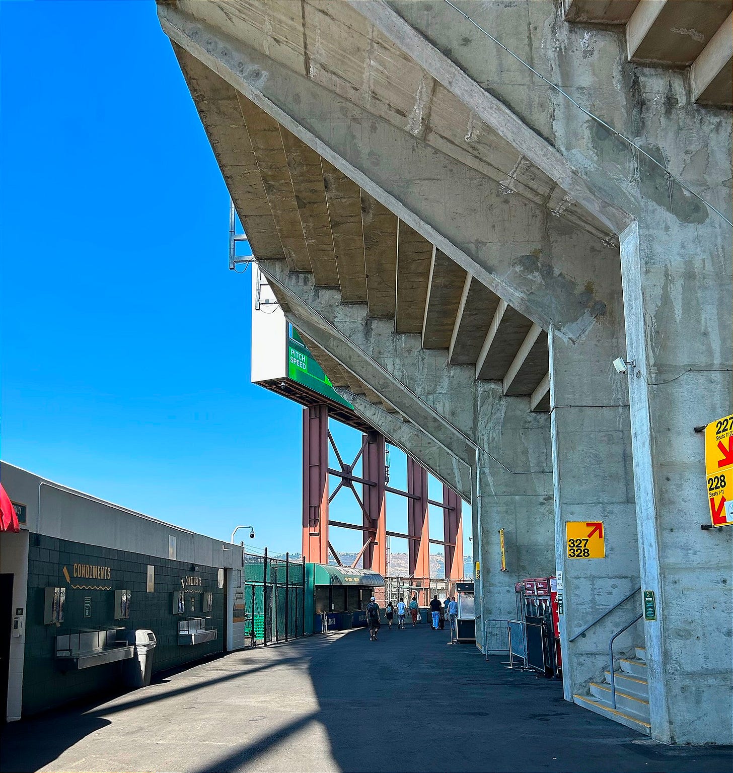 Part of the concourse at the Oakland Coliseum