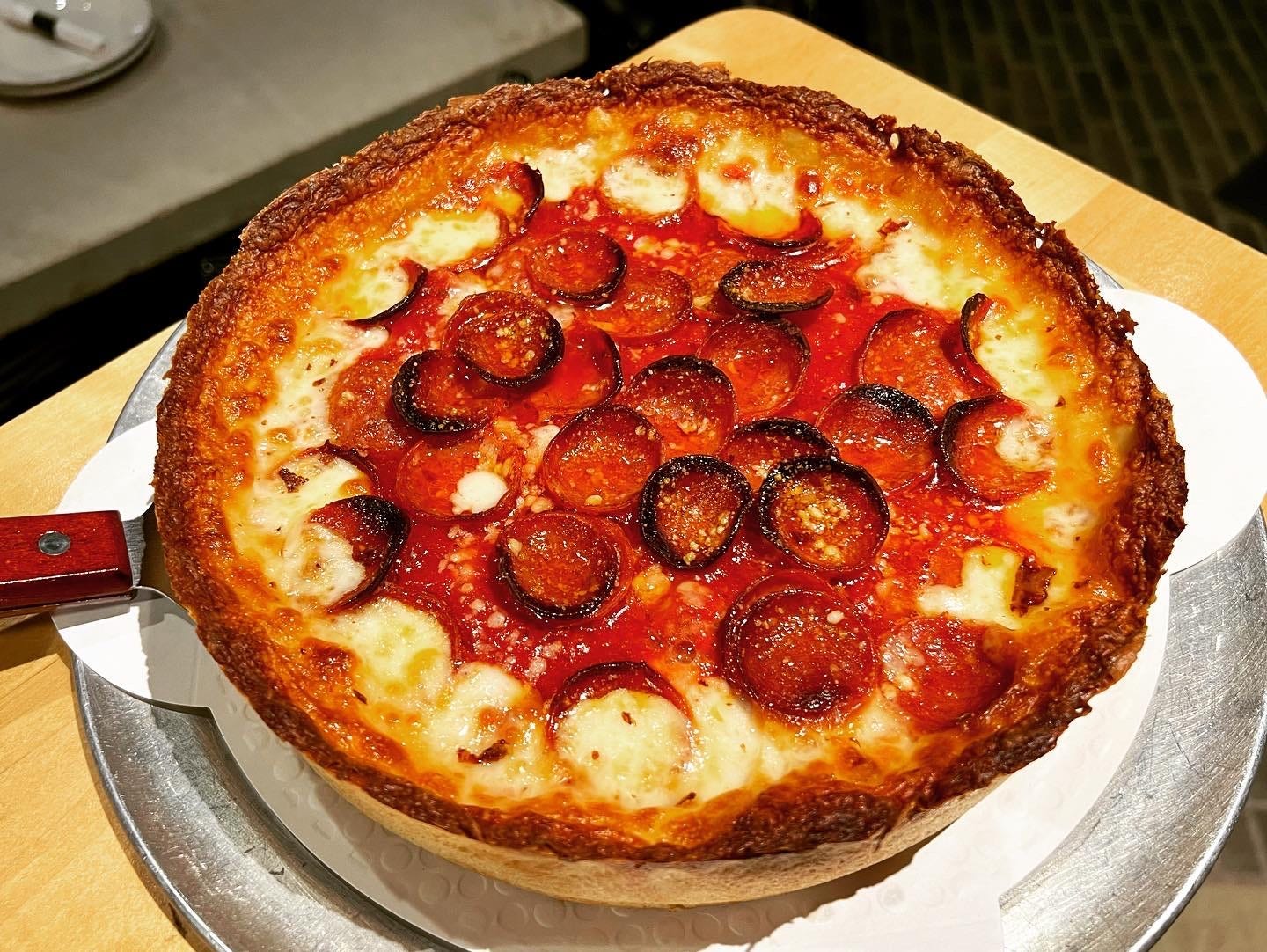 Deep Dish Sausage and Pepperoni at Uncle Jerry's Deep Dish Sausage and Pepperoni at Uncle Jerry's