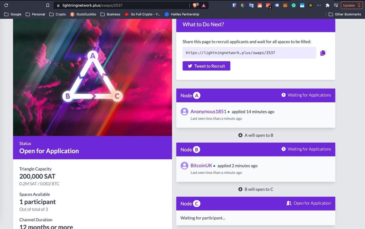 SwapTriangle on LightningNetwork.plus