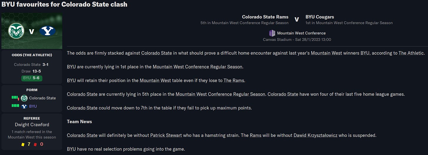 Football Manager 2023 Match Preview