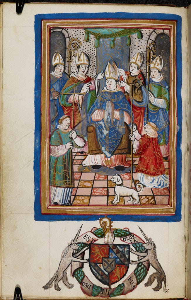 The enthronement of the bishop from the Consecratio episcopi book, no date