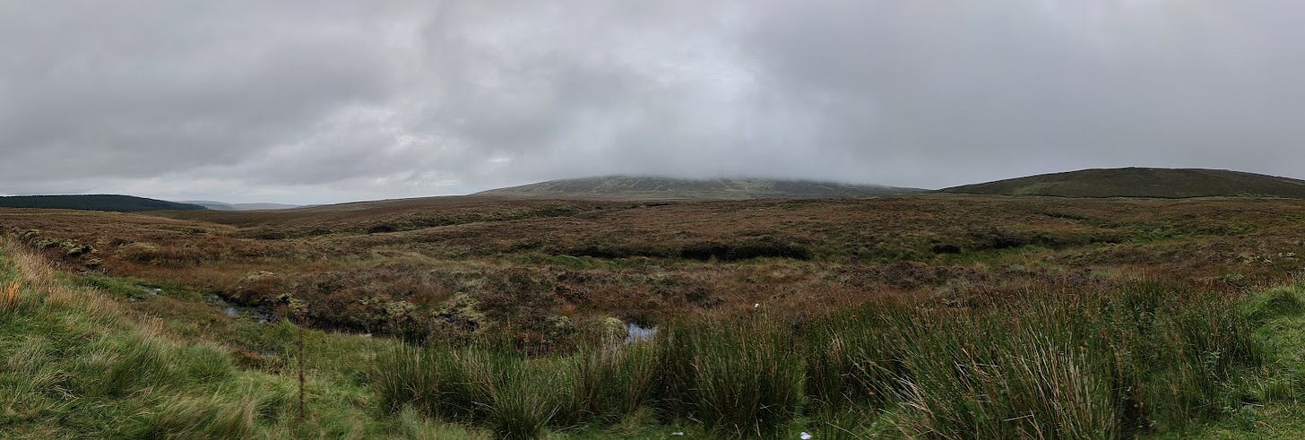 Bogland in Glendun in County Antrim in Ireland