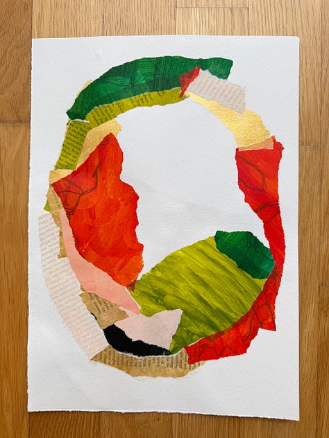 Collection of collage work on paper