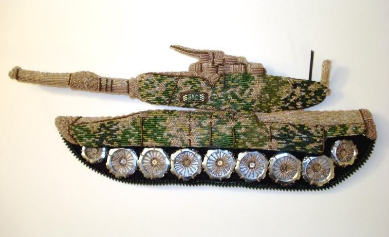 beaded camo camouflage print military Afghanistan U.S. pop art war bead embroidery beaded camo camouflage print military Afghanistan U.S. pop art war bead embroidery