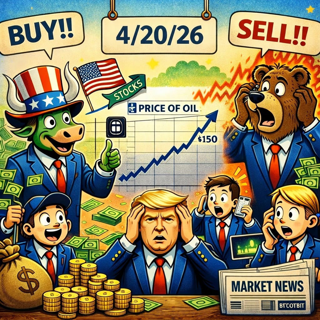 Animated bull and bear characters symbolizing stock market trends with people reacting anxiously around money and graphs