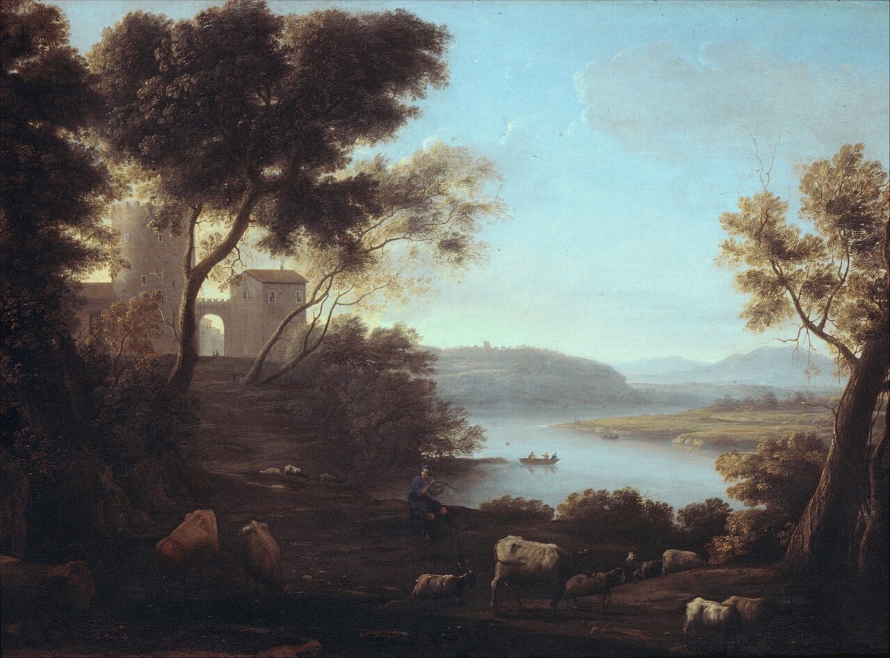 Shepherds resting among ancient ruins in golden evening light Shepherds resting among ancient ruins in golden evening light