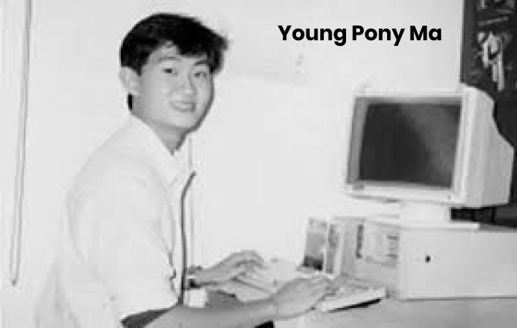 Pony Ma and Zhang Zhidong founded Tencent in 1998 as a pager-based internet  service. The name, Tengxun, means “galloping message.” They quickly pivoted  to a messaging service for Internet cafe computers, OICQ.