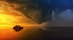 Island During Golden Hour And Upcoming Storm · Free Stock Photo