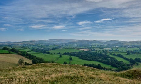 Llandegley Rocks, Great Rhos, Radnor Forest, seen from Castle Bank, Cefnllys, near Llandrindod Wells.