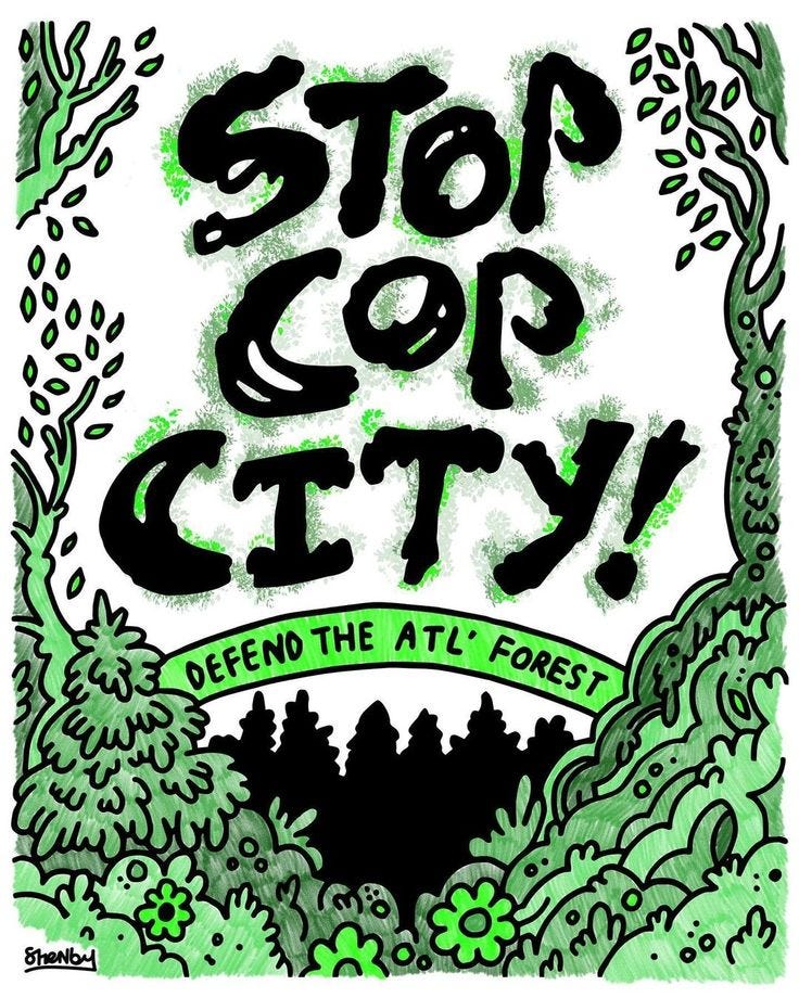 This may contain: a poster with the words stop and go city written in black ink on a green background