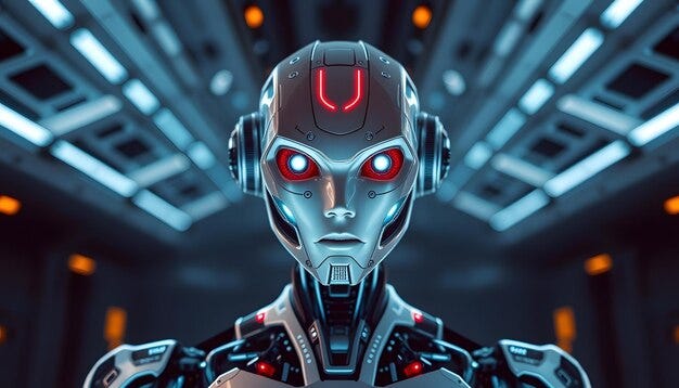 A robot with the red letter u on it | Premium AI-generated image