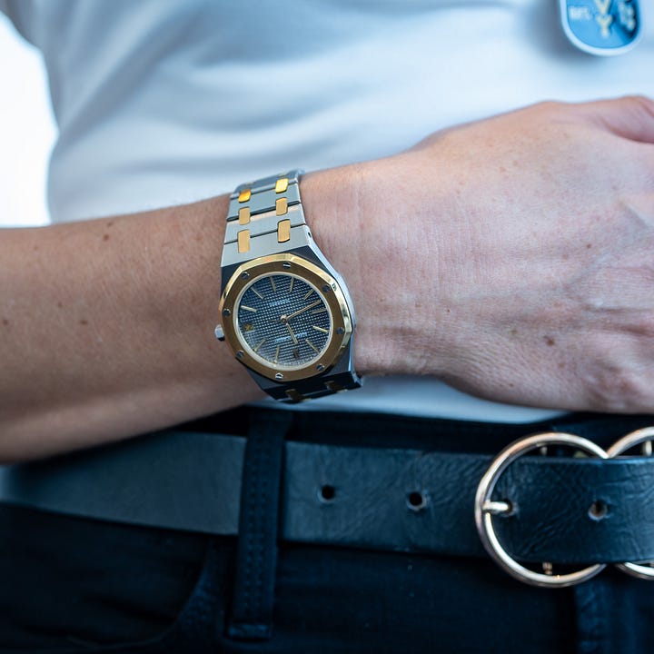troy's Bulgari Bulgari and Danielle's two-tone Royal Oak