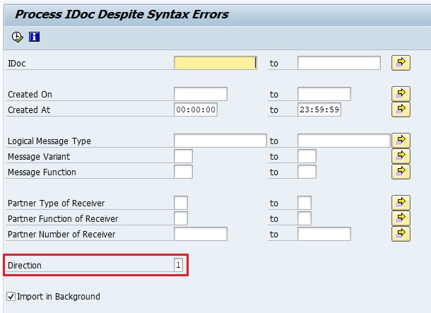 RBDSYNER select the direction of the iDocs. Inbound or Outbound