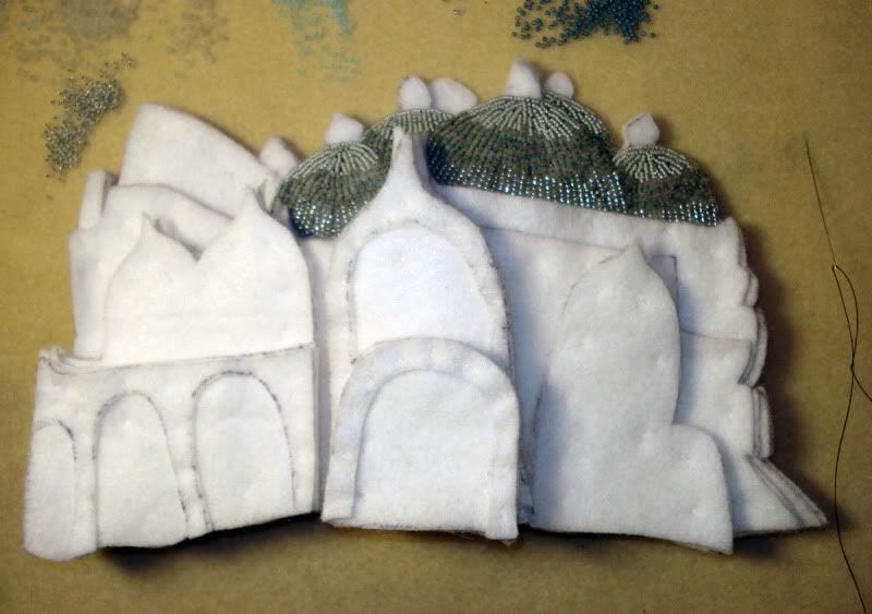 beaded beadwork Venice Italy St. Marks Square campanile erosion fiber art Basilica bead embroidery blog relief painting beaded beadwork Venice Italy St. Marks Square campanile erosion fiber art Basilica bead embroidery blog relief painting
